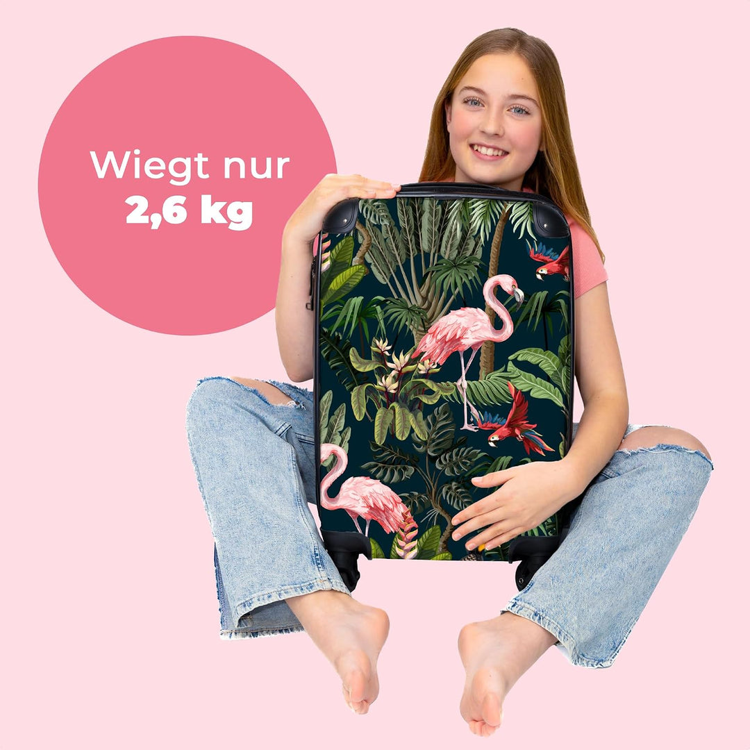 NoBoringSuitcases.com® Koffer Handgepäck Trolley Rollkoffer Kleine Reisekoffer mit 4 Rollen - Jungti