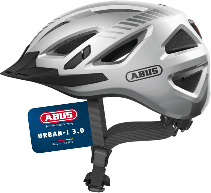 ABUS Stadthelm Urban-I 3.0 - Fahrradhelm mit Rücklicht, Schirm und Magnetverschluss - für Damen und