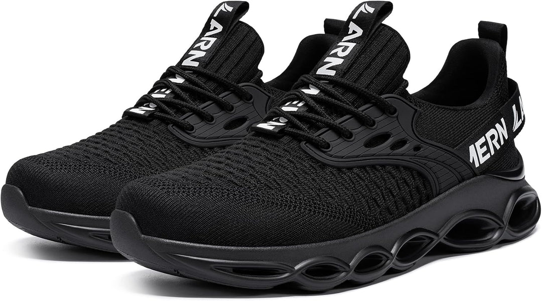 LARNMERN Arbeitsschuhe Herren Sicherheitsschuhe Mode Anti Smashing Stahlkappenschuhe Atmungsaktiv Dä
