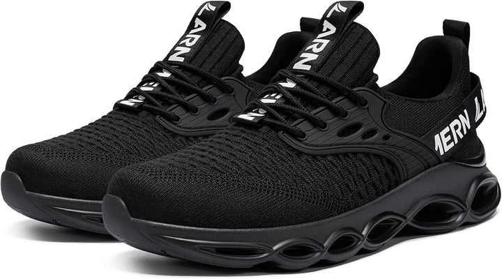 LARNMERN Arbeitsschuhe Herren Sicherheitsschuhe Mode Anti Smashing Stahlkappenschuhe Atmungsaktiv Dä