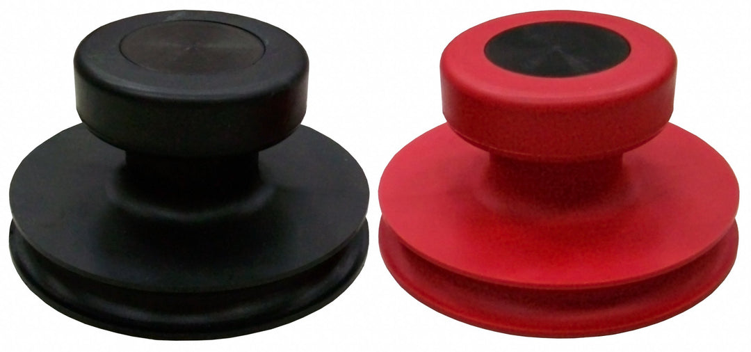 2 x Hochwertige Vollgummi Saugheber-Satz Glassauger, Saugnapf ø 85 mm (Einhand-Saugnapf) Rot / Schwa