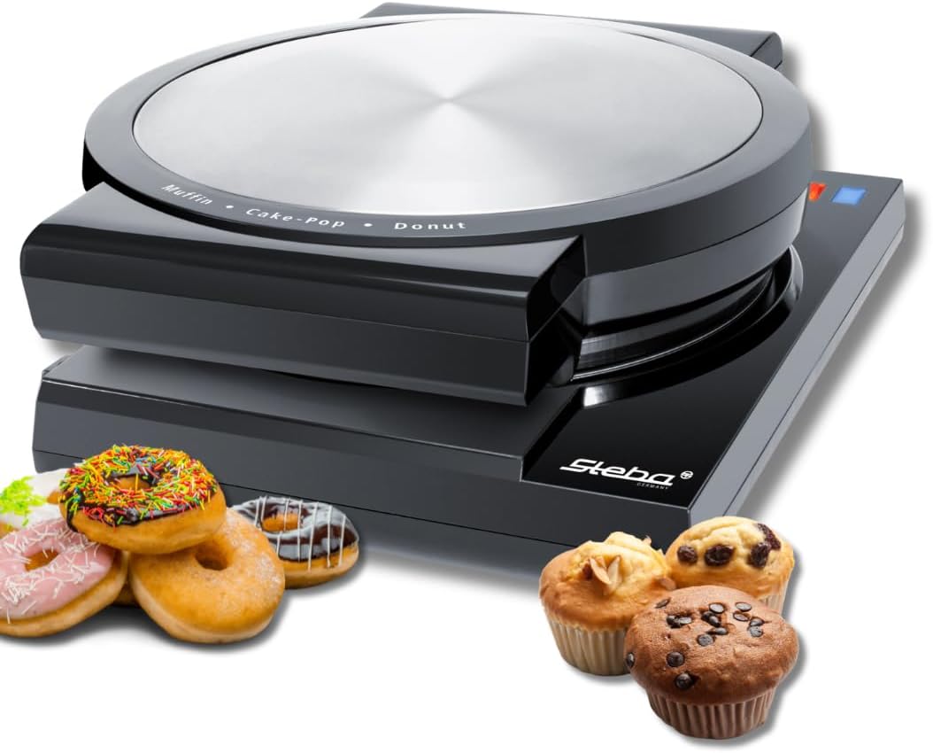 Steba Elektrogeräte 18-33-80 Maker 3 in 1, 3 antihaftbeschichtete Pops, Muffins und Donuts, Platten