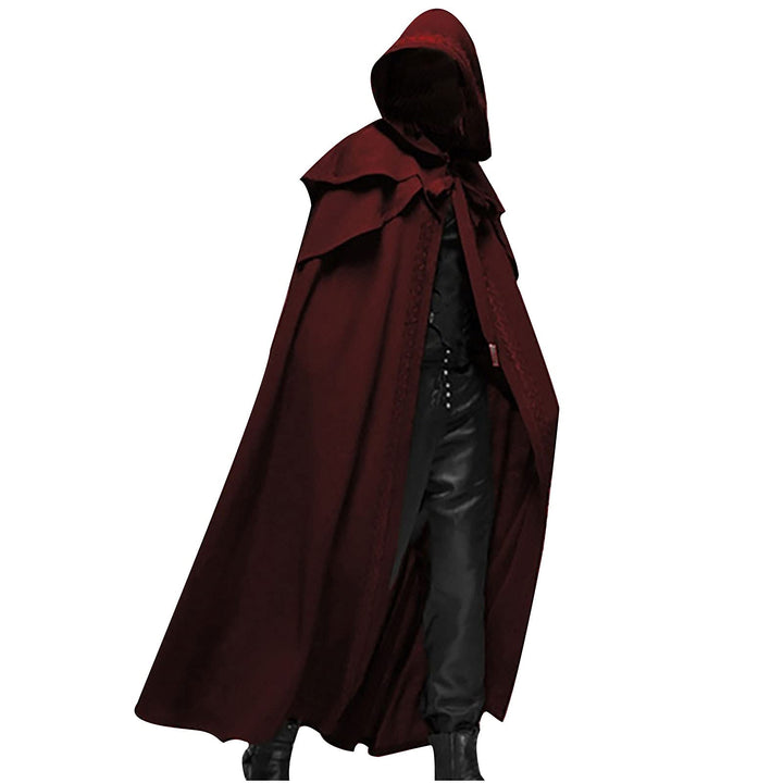 Lange Umhang mit Kapuze DamenVintage Einfarbig Poncho RobeHalloween KostümLeichte TrenchcoatWinddich