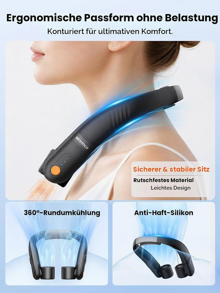 Warmco N4 Nackenventilator 5200mAh für Reise und Outdoor