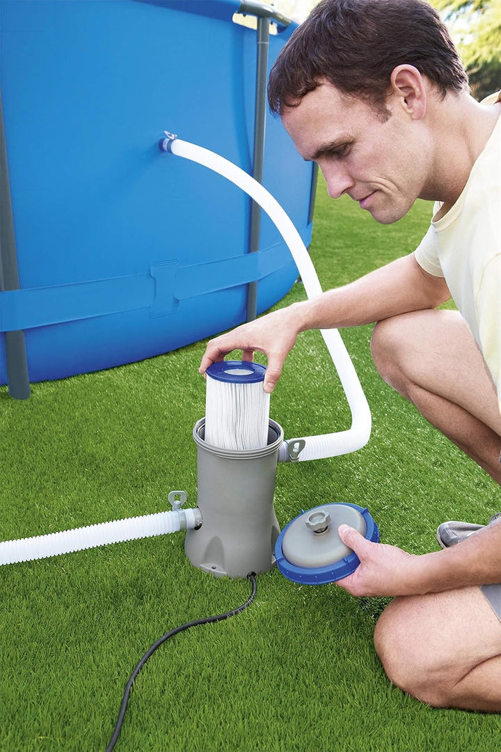 Bestway Flowclear Filterpumpe 3.028 l/h, aus Kunststoff, Grau 3.028 l/h Single, 3.028 l/h Single