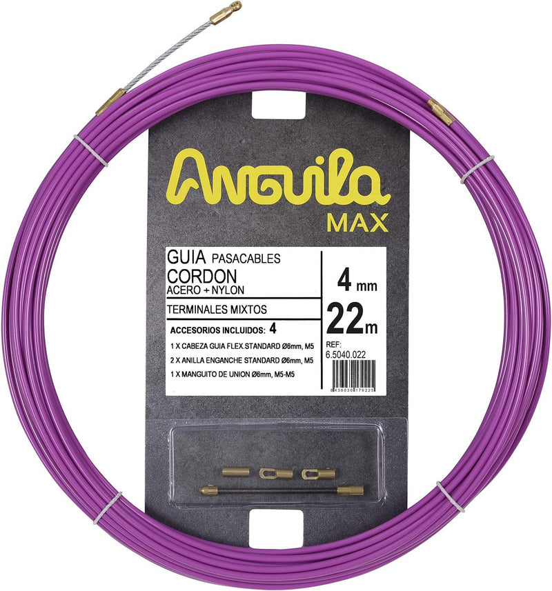Anguila Max | Kabelführung | Gemischte Klemmen | Stahl + Nylon 22 Meter, 22 Meter