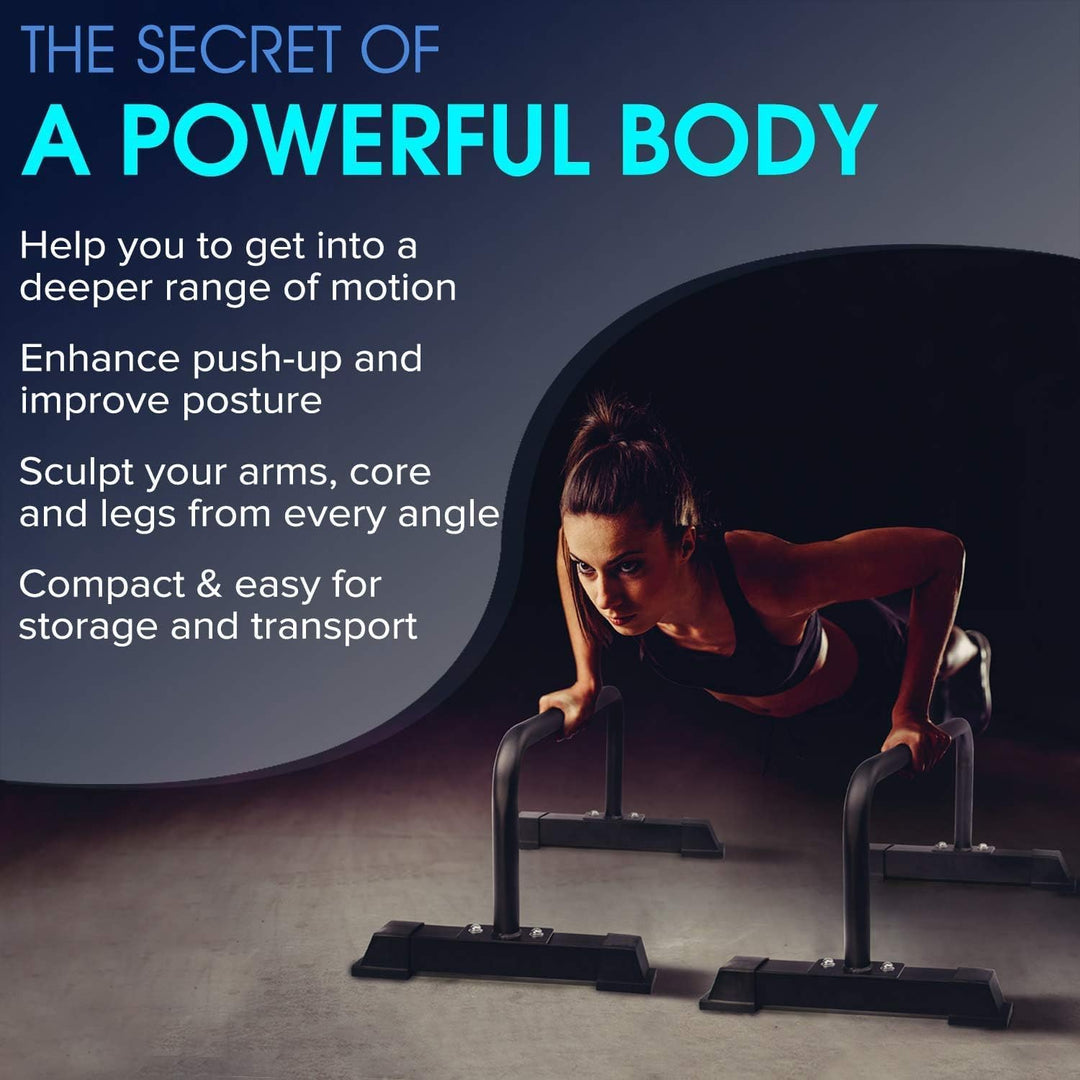 Yes4All Liegestützgriffe, Holz/Stahl Parallettes, Grosser Push Up Bar & Dip Barren, Rutschfeste Lieg
