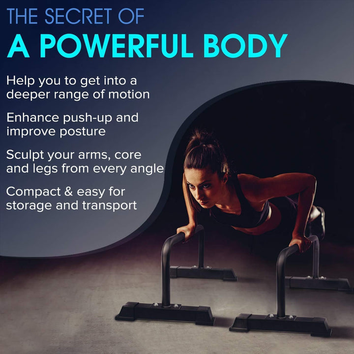 Yes4All Liegestützgriffe, Holz/Stahl Parallettes, Grosser Push Up Bar & Dip Barren, Rutschfeste Lieg