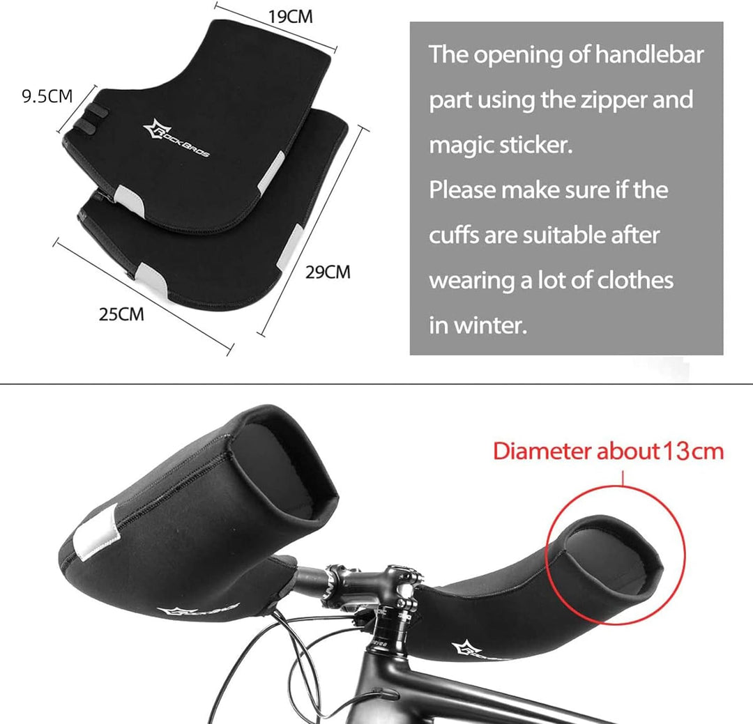 ROCKBROS Lenker Handschuhe Winter Thermo Winddicht Lenkerstulpen für Fahrrad MTB Motorrad E-Bike Rol