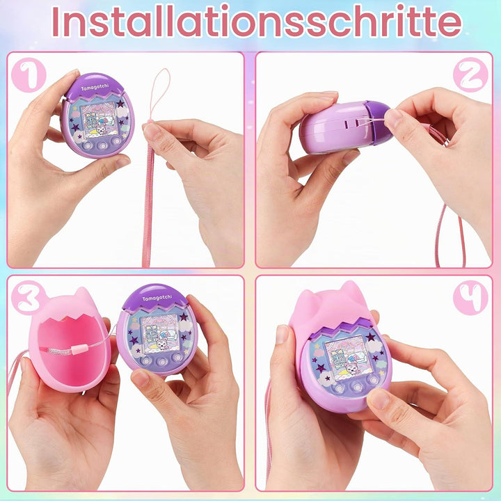 Meetikar Silikon Hülle und Hartschalenkoffer kompatibel mit Tamagotchi Pix Virtuelles Haustierspielz