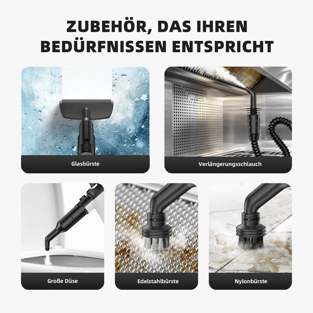 Dampfreiniger, 1200W Hochdruck-Dampfreiniger Handgerät für alles Weiss, Weiss