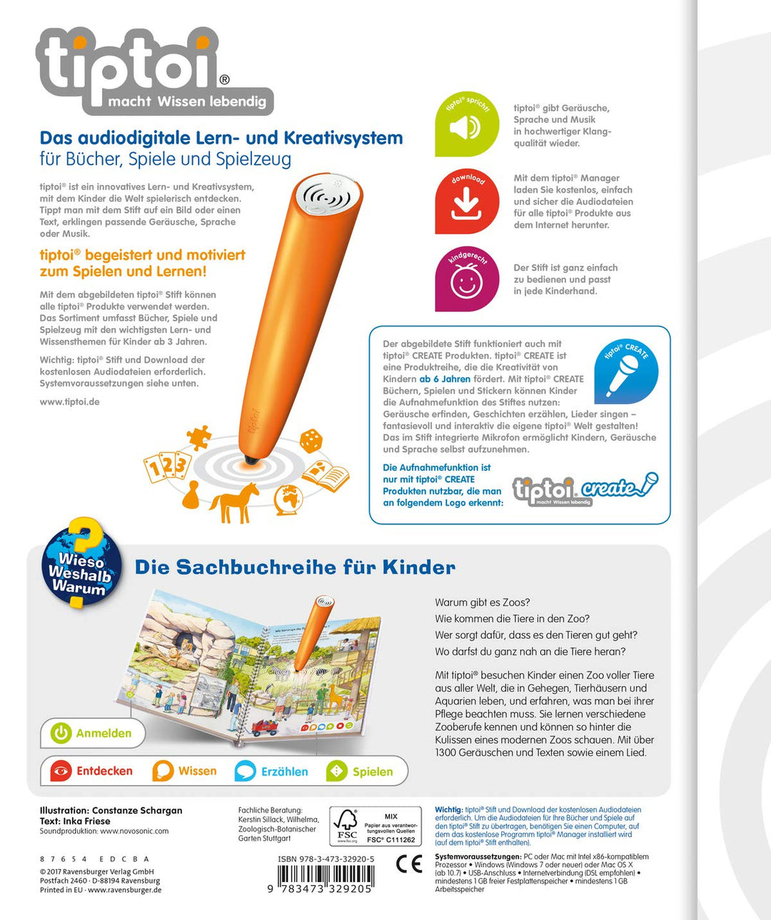 tiptoi® Wieso? Weshalb? Warum? Entdecke den Zoo (Wieso? Weshalb? Warum?, 20), Spiralbindung