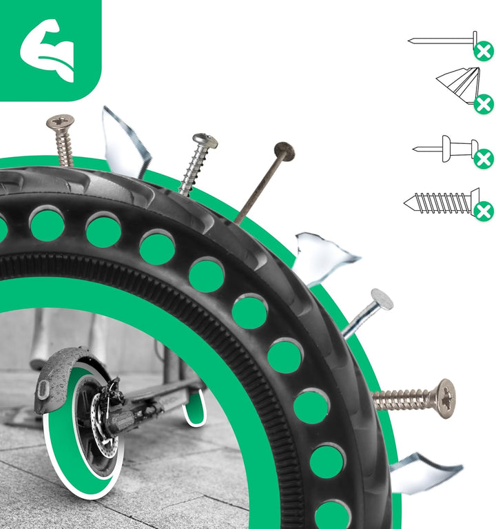 MOOVMOOV Vollgummireifen 8.5 Zoll für Elektroroller - Pannensicherer escooter Reifen 8,5 Zoll (8 1/2