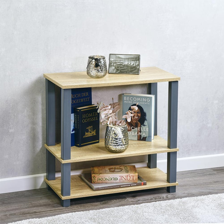 Kesper | Regal, Material: MDF, Masse: B 60 x T 29 x H 58,5 cm, Farbe: Somona Eiche Dekor, Grau | 184