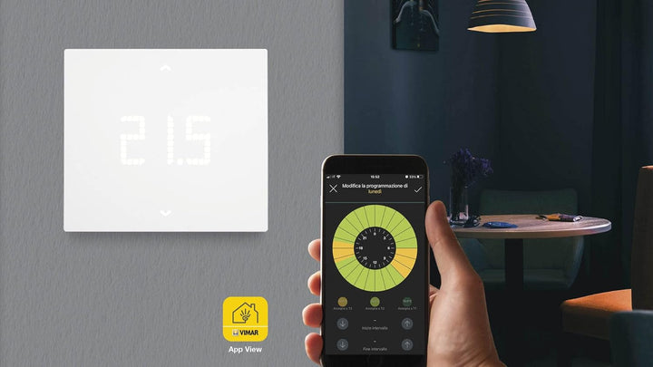 Vimar 02912 Smart Thermostat, kompatibel mit den Sprachassistenten Alexa und Google, lokale Steuerun