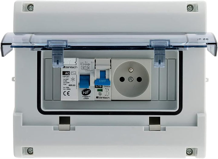 Coffret électrique étanche IP65 8 modules équipé livré avec accessoires Einzigartig, Einzigartig