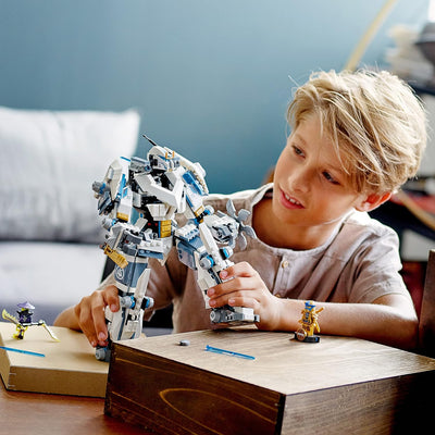 LEGO 71738 NINJAGO Legacy Zanes Titan-Mech Ninja Bauset mit Jay als goldene Figur und 2 Geisterkämpf