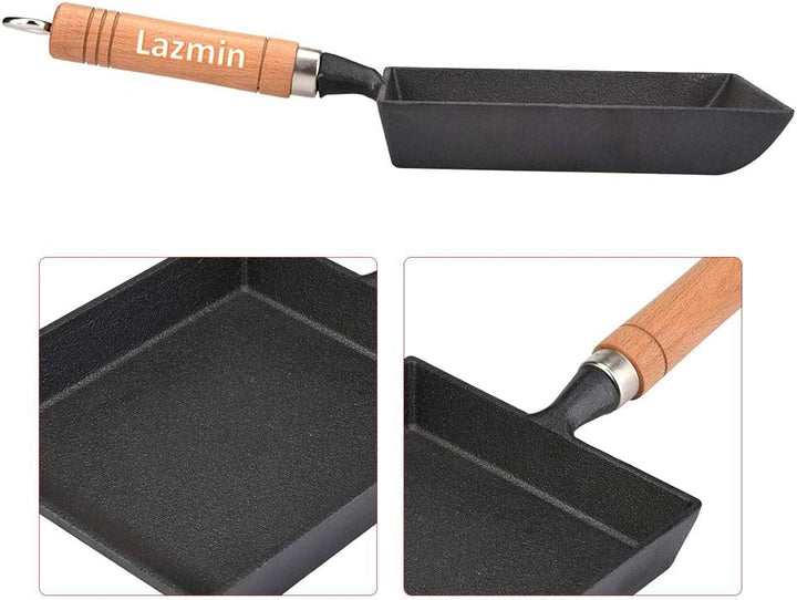 Japanische Nonstick Omelett Pfanne, verdicken keine Beschichtung Eisen tragbare quadratische Bratpfa