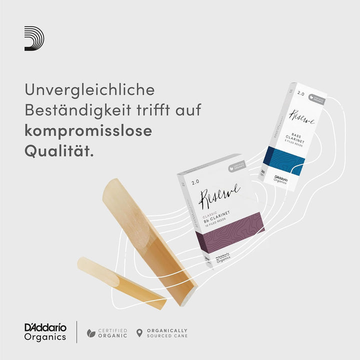 D'Addario Organisch Reserve Eb Klarinettenblätter - Rohrblätter für Klarinette - Das erste und einzi
