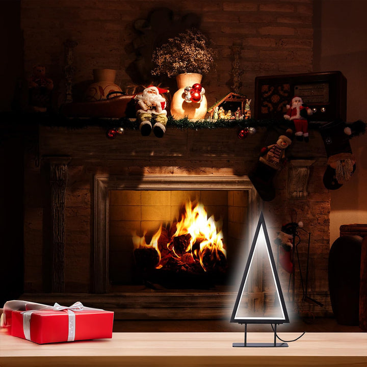 Carlo Milano LED Licht: Design-Metall-Weihnachtsbaum, 67 LEDs, 36 cm Höhe, 2 m USB-Stromkabel (Weihn