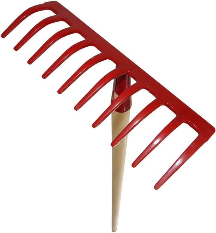 Gartenrechen mit 10 Zinken, 150cm Langer Espenholzstiel, perfekt für Rasen und Garten von SHW-FIRE,