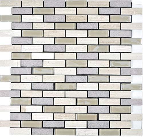 Mosaik Selbstklebend Verbund Glasmosaik Stein grau braun Glas für WAND KÜCHE Wandverblender Fliesens