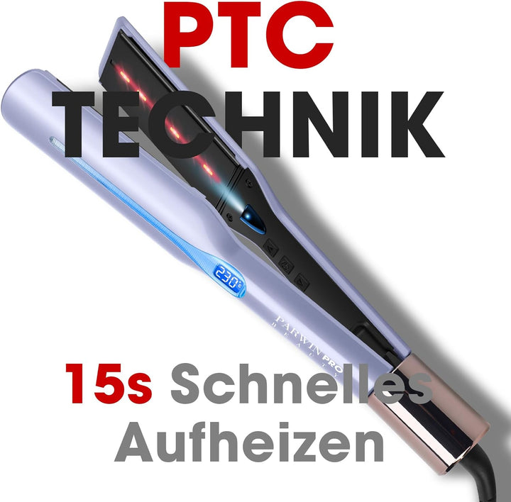 Infrarot-Ionen Haarglätter mit breiten 45mm Stylingplatten, PARWIN PRO BEAUTY Profi Glätteisen für d