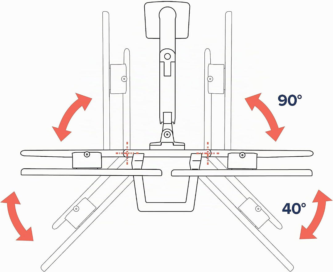 ERGOTRON HX Dual Monitor Arm in Schwarz - Monitor Tischhalterung mit patentierter CF-Technologie für