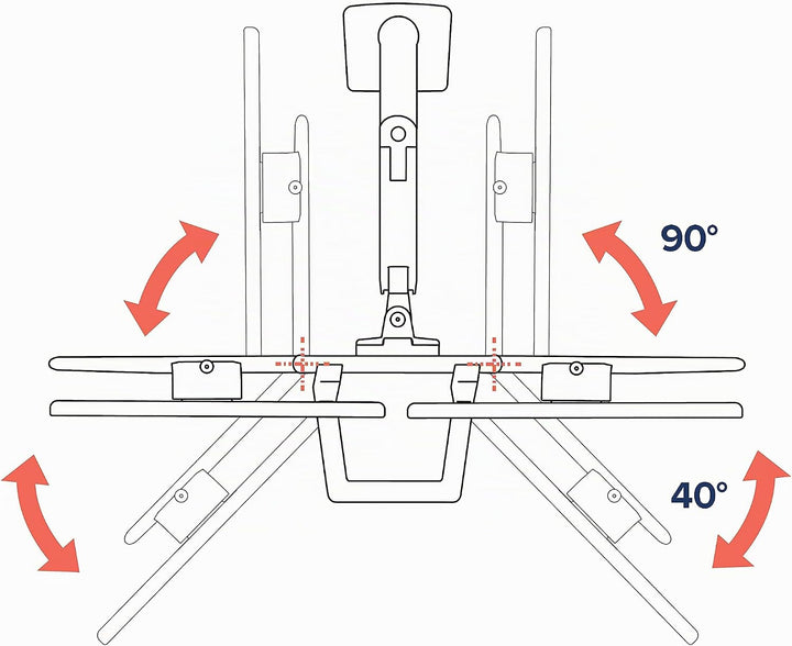 ERGOTRON HX Dual Monitor Arm in Schwarz - Monitor Tischhalterung mit patentierter CF-Technologie für