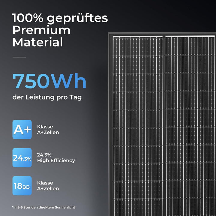 Solarpanel 300w, 2 x 150w Hohe Effizienz Monokristalline Solarmodul, Aluminium Frame Solar Panel, 12