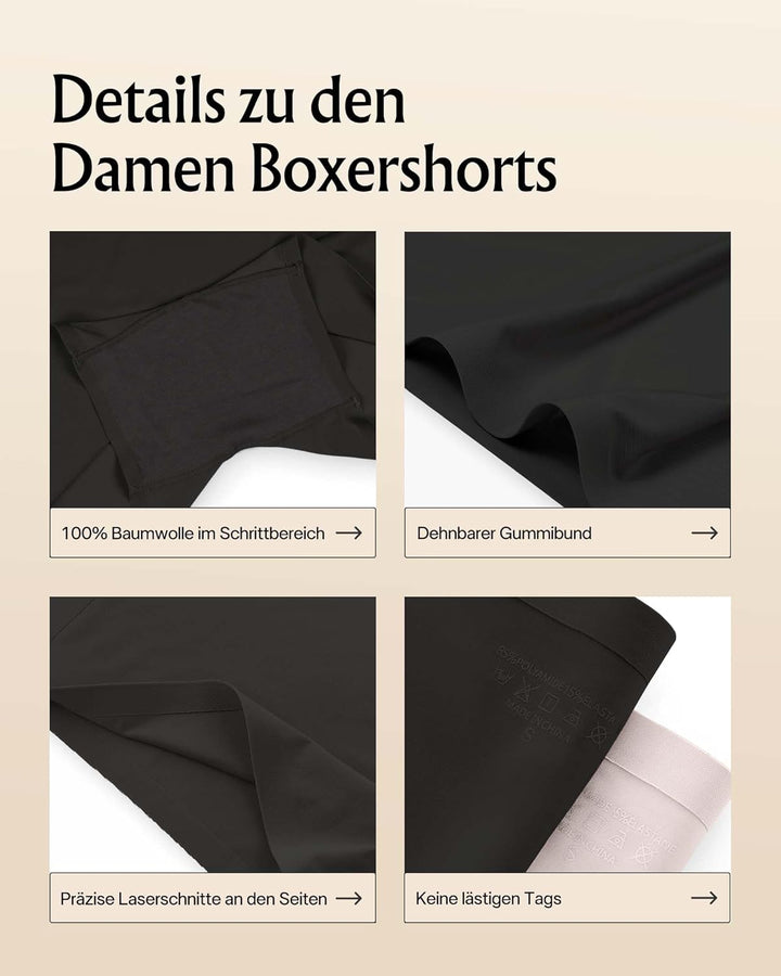 SHARICCA Boxershorts Damen Nahtlos Shorts Radlerhose Unterhose Hotpants Kurze Hose Hohe Taille Boxer