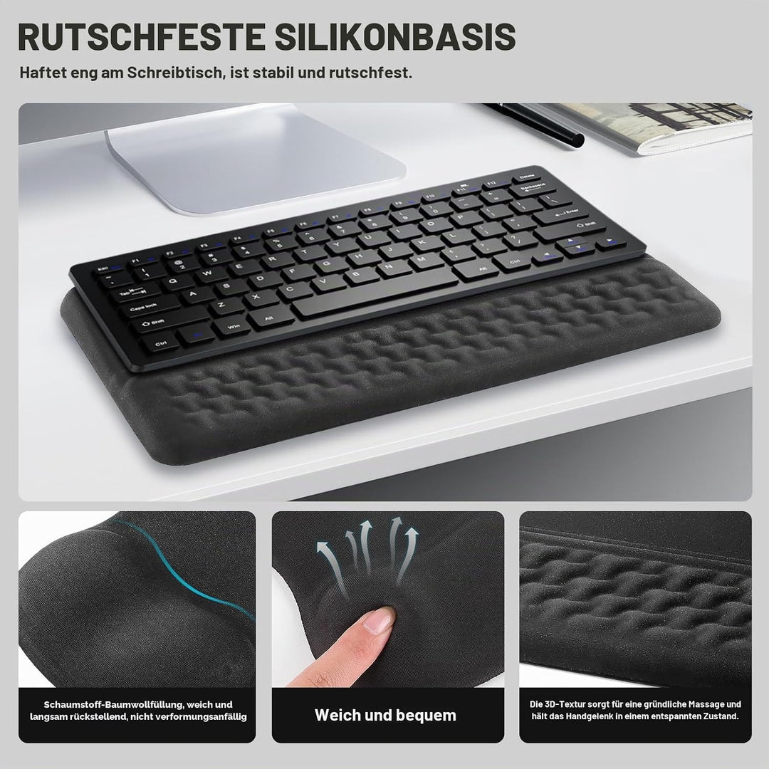 JTgugu Ergonomisches Mauspad & Tastatur unterlage mit Handballenauflage, Memory Foam Wrist Rest Set,