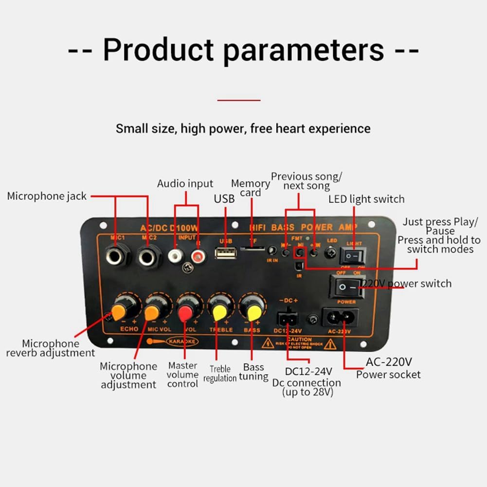 Max 300 W Bluetooth-Verstärker 12 V 24 V 220 V Karte Verstärker Subwoofer Halterung Mikrofon für Aut