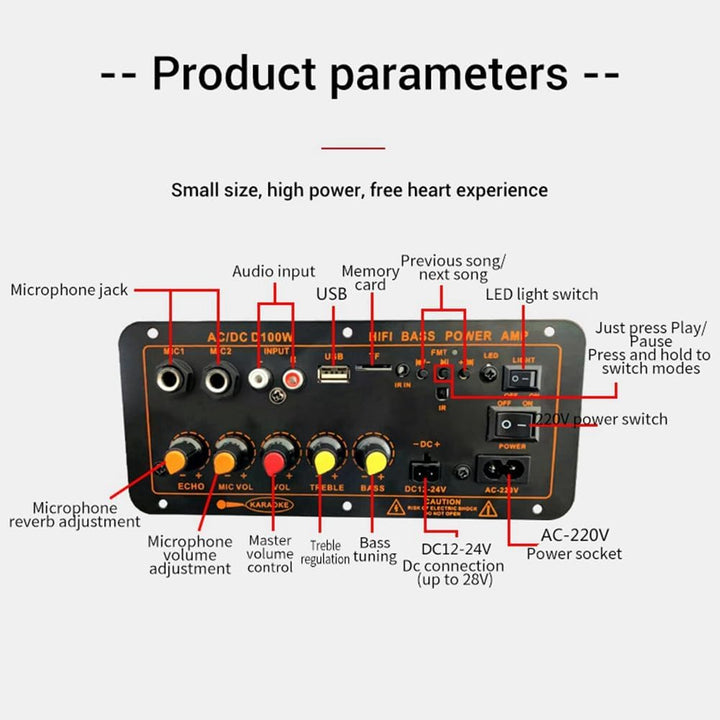Max 300 W Bluetooth-Verstärker 12 V 24 V 220 V Karte Verstärker Subwoofer Halterung Mikrofon für Aut