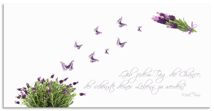 ARTland Spritzschutz Küche aus Alu für Herd Spüle 100x50 cm (BxH) Küchenrückwand mit Motiv Spruch Sc