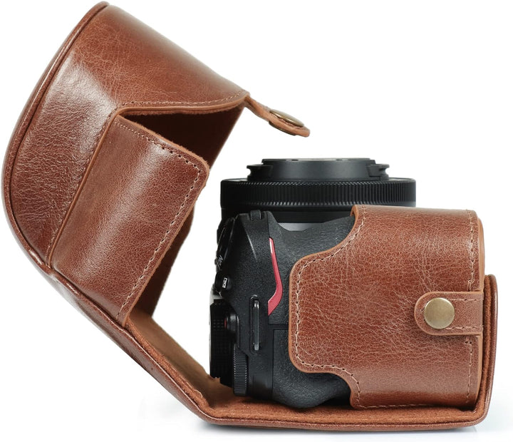 MegaGear Ever Ready Kameratasche aus echtem Leder, kompatibel mit Nikon Z30 (Braun), Braun