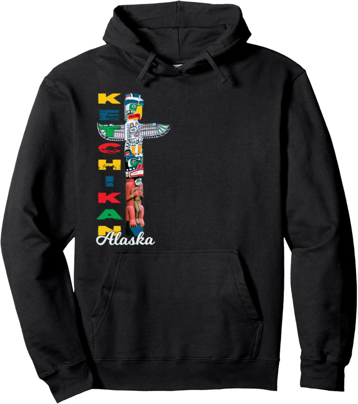 Ketchikan Alaska Totem Pole Native Art Souvenir Keepsake Pullover Hoodie