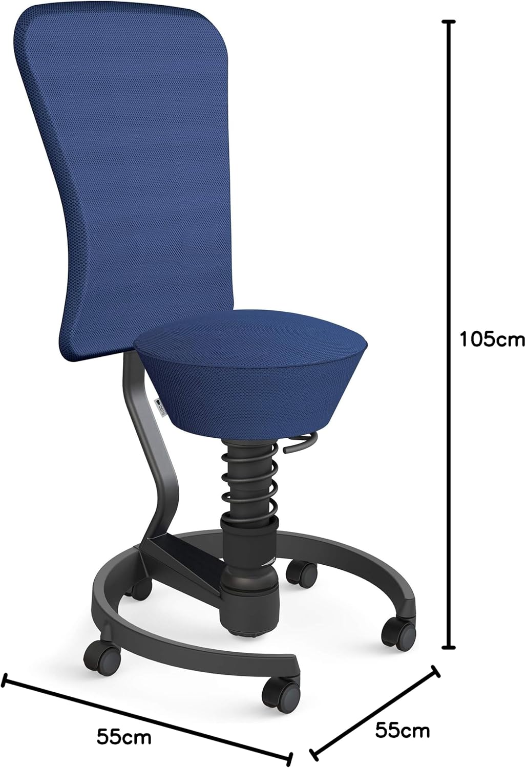aeris Swopper Air – Ergonomischer Hocker mit extra weicher Polsterung – Bürohocker höhenverstellbar
