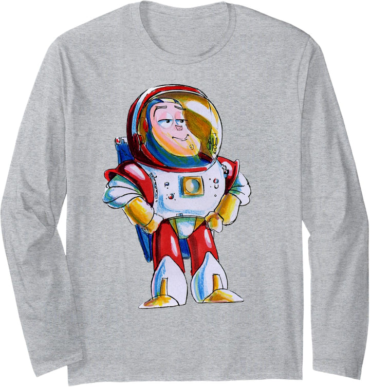Disney Pixar Toy Story Buzz Lightyear Sketch Langarmshirt