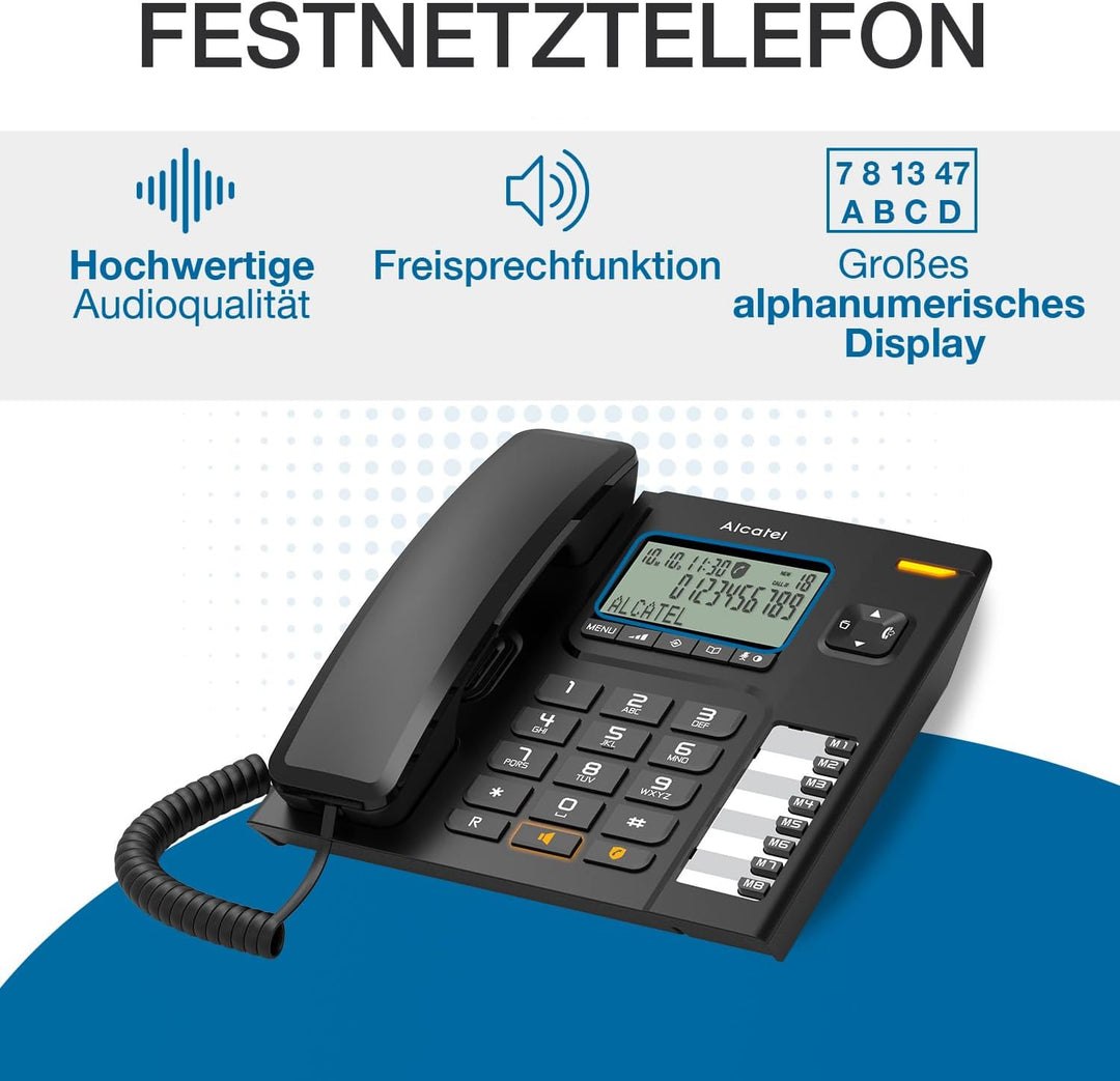Telefone mit Kabel Marke ALCATEL Modell TELEFON Tischplatte T78 Schwarz