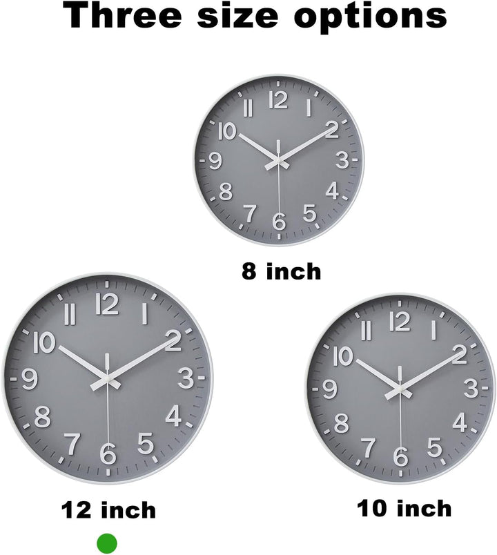 HZDHCLH 30cm Lautlos Wanduhr ohne Ticken Schleichende Sekunde mit Arabisch Ziffer für Büro, Klassenz