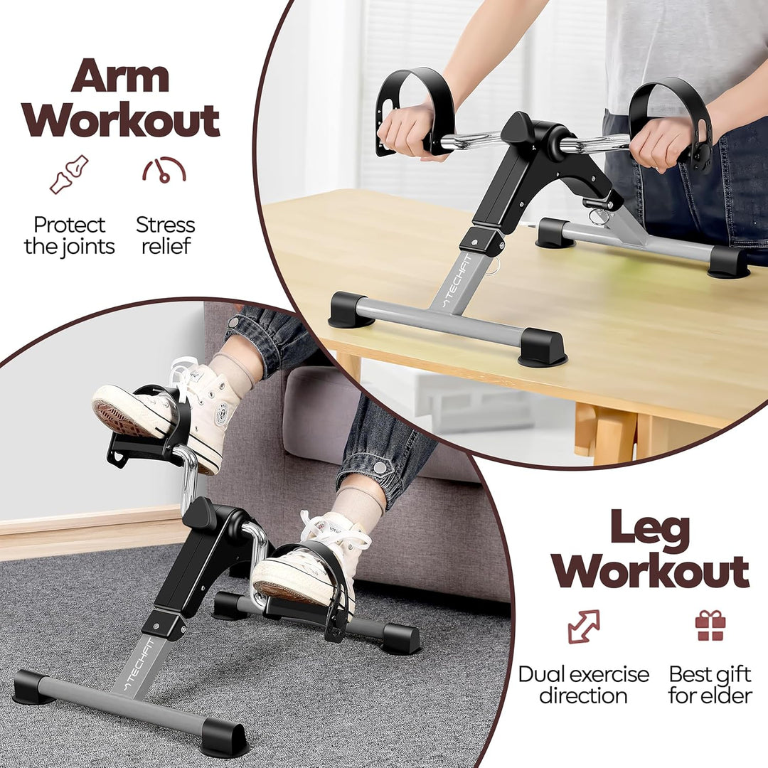 Techfit Pedal-Ausbilder, Mini-Heimtrainer für Heim und Büro, leichte Trainingsmaschine für Arme und