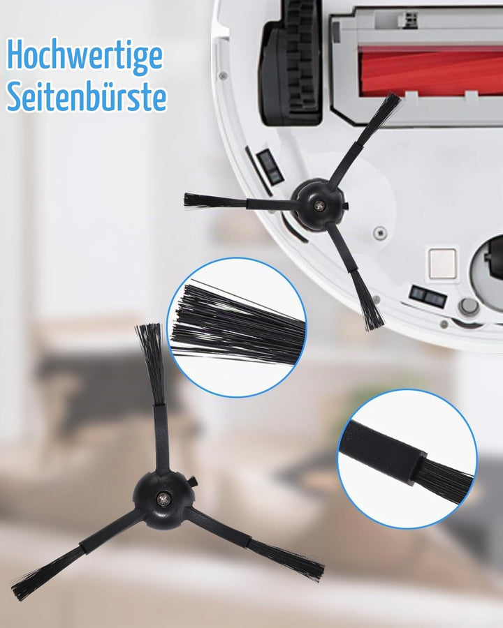 Zubehörset für Roborock Q8 Max+/Q8 Max/Q5 Pro+/Q5 Pro Saugroboter, 2 Hauptbürste, 4 Hepa-Filter, 4 W