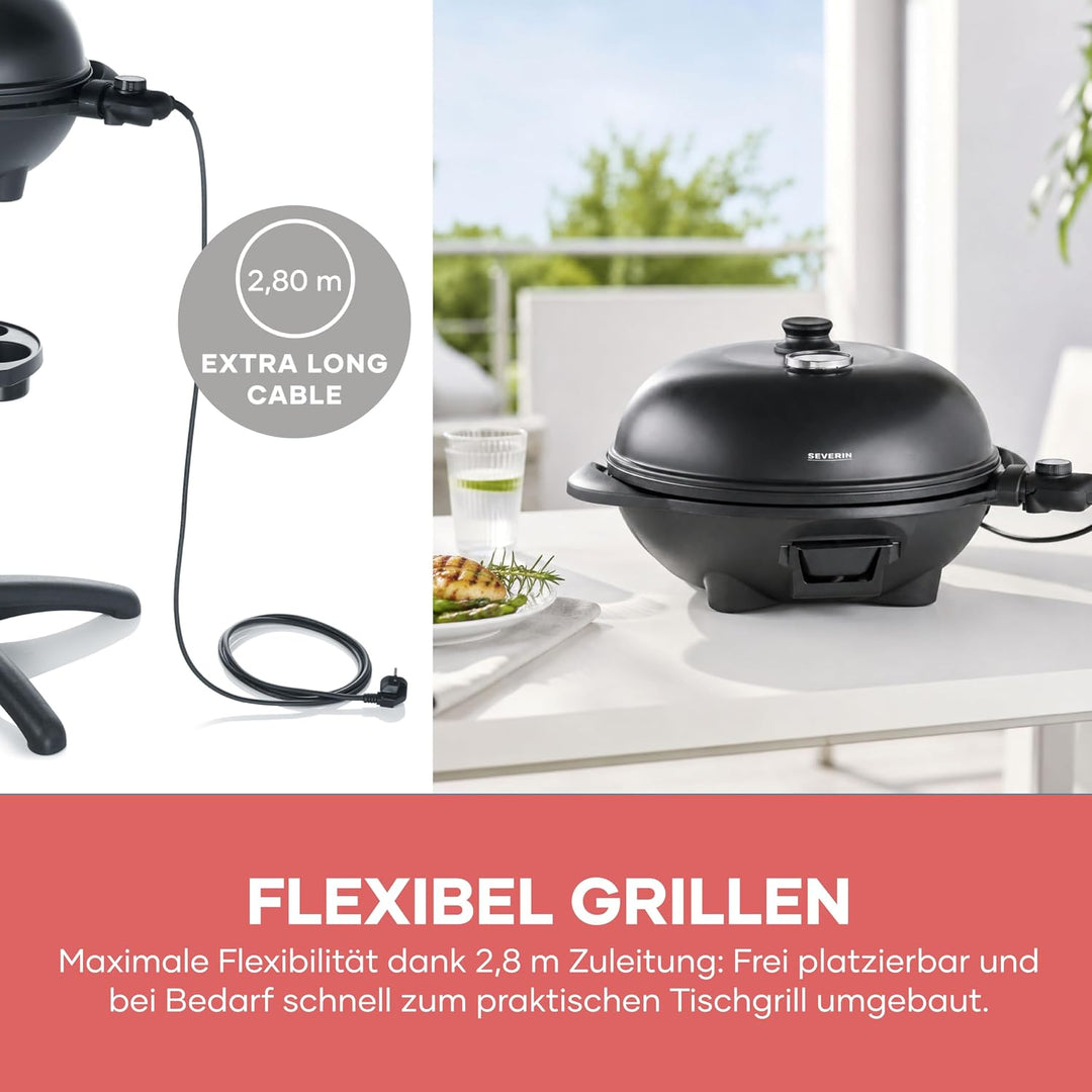 SEVERIN PG 8541 Barbecue-/Standgrill (2.000W, Grillfläche, Ø 41 cm)