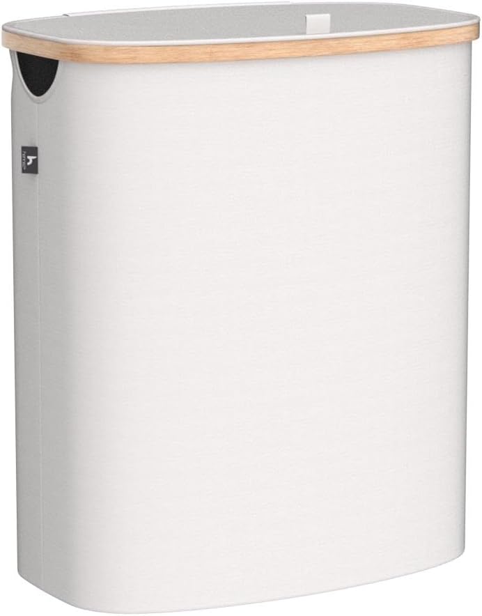 Hennez Wäschebox 150L - Wäschekorb 3 Fächer - Deckel - Wäschesortierer mit Wäschesack - Laundry Bask