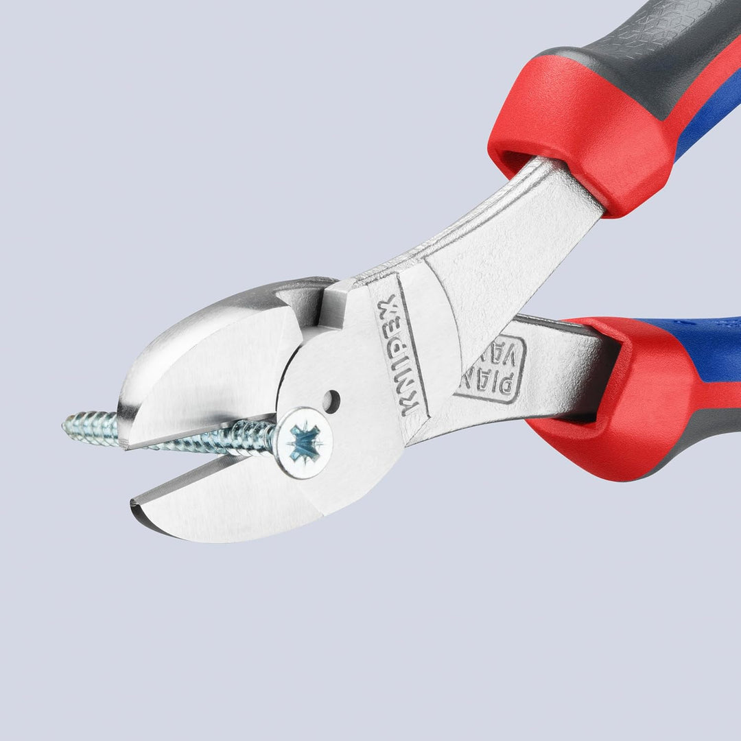 Knipex Kraft-Seitenschneider verchromt, mit Mehrkomponenten-Hüllen 180 mm 74 05 180 verchromt 180 mm