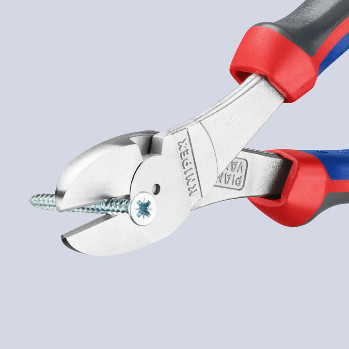 Knipex Kraft-Seitenschneider verchromt, mit Mehrkomponenten-Hüllen 180 mm 74 05 180 verchromt 180 mm