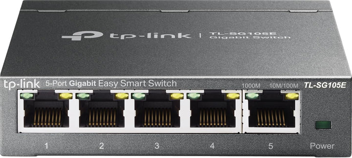 TP-Link TL-SG105E 5-Ports Gigabit Easy Smart Managed Netzwerk Switch(Plug-and-Play,Metallgehäuse, Qo