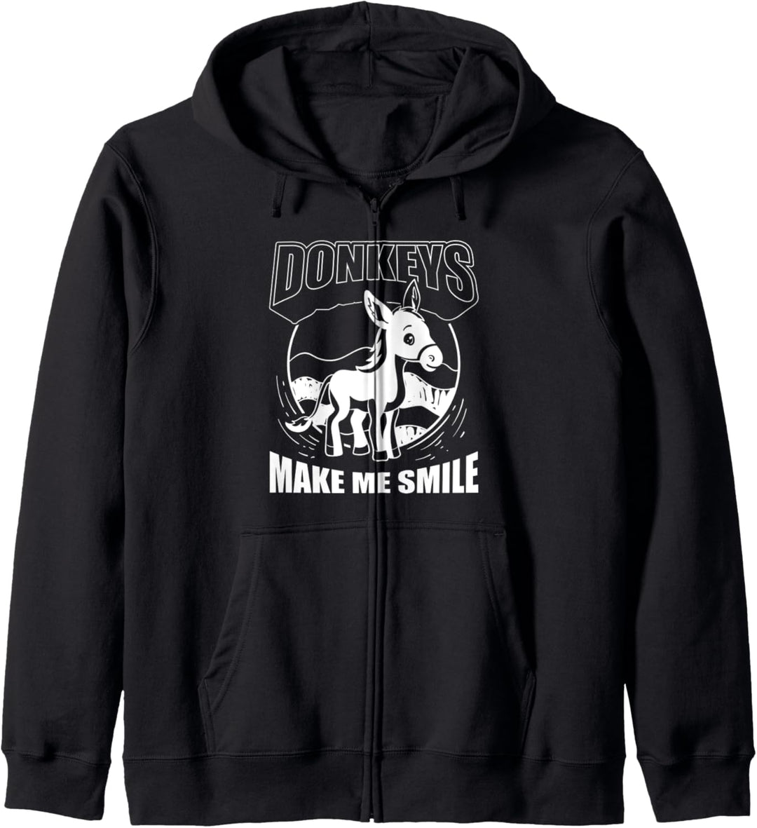Esel bringen mich zum Lächeln Maultier Bauernhof Tier Kapuzenjacke
