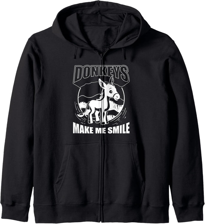 Esel bringen mich zum Lächeln Maultier Bauernhof Tier Kapuzenjacke